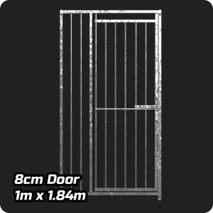 1.0 x 1.84m DOOR - Heavy-duty Galvanized Dog Run Panel - 8cm Gap