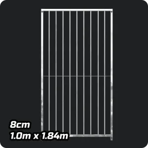 1.0 x 1.84m - Heavy-duty Galvanised Dog Run Panel - 8cm Gap