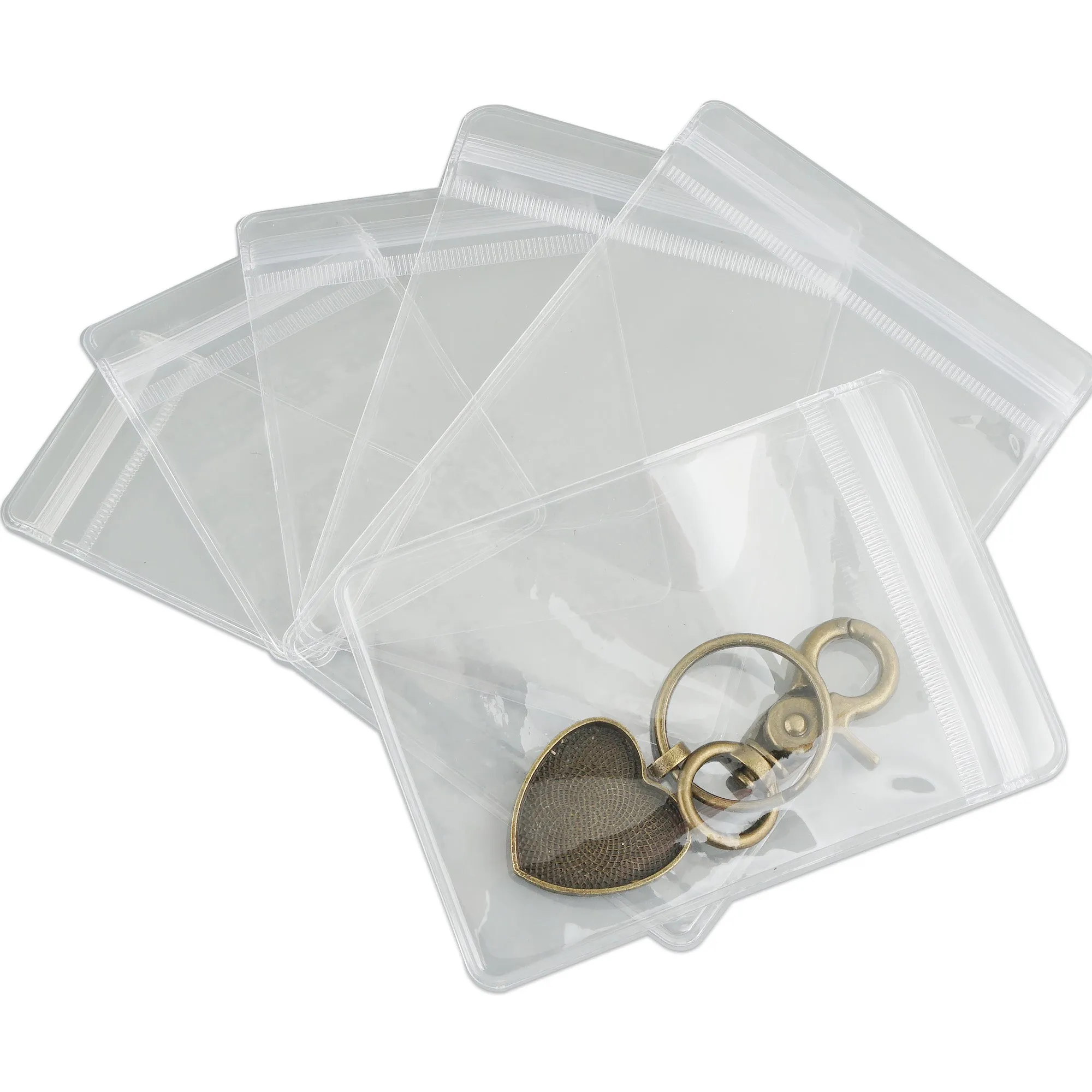 100 count Reusable Clear PVC transparent Zip Lock Jewelry Bag Eco-friendly Multi-sizes available