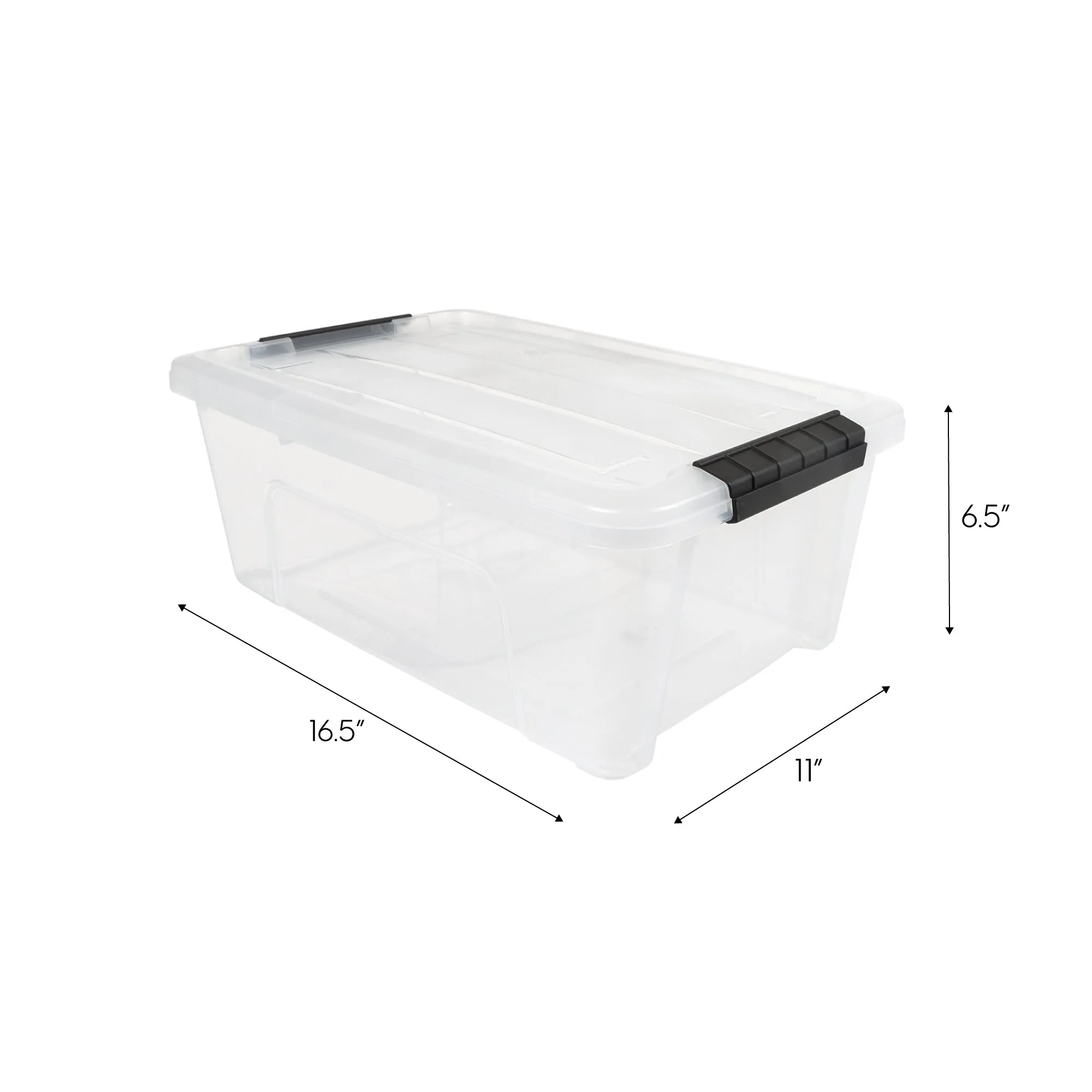 13.5 Qt. (3.3 Gal.) Clear Latch Box, Stackable Plastic Storage Bins with Lids, Set of 6