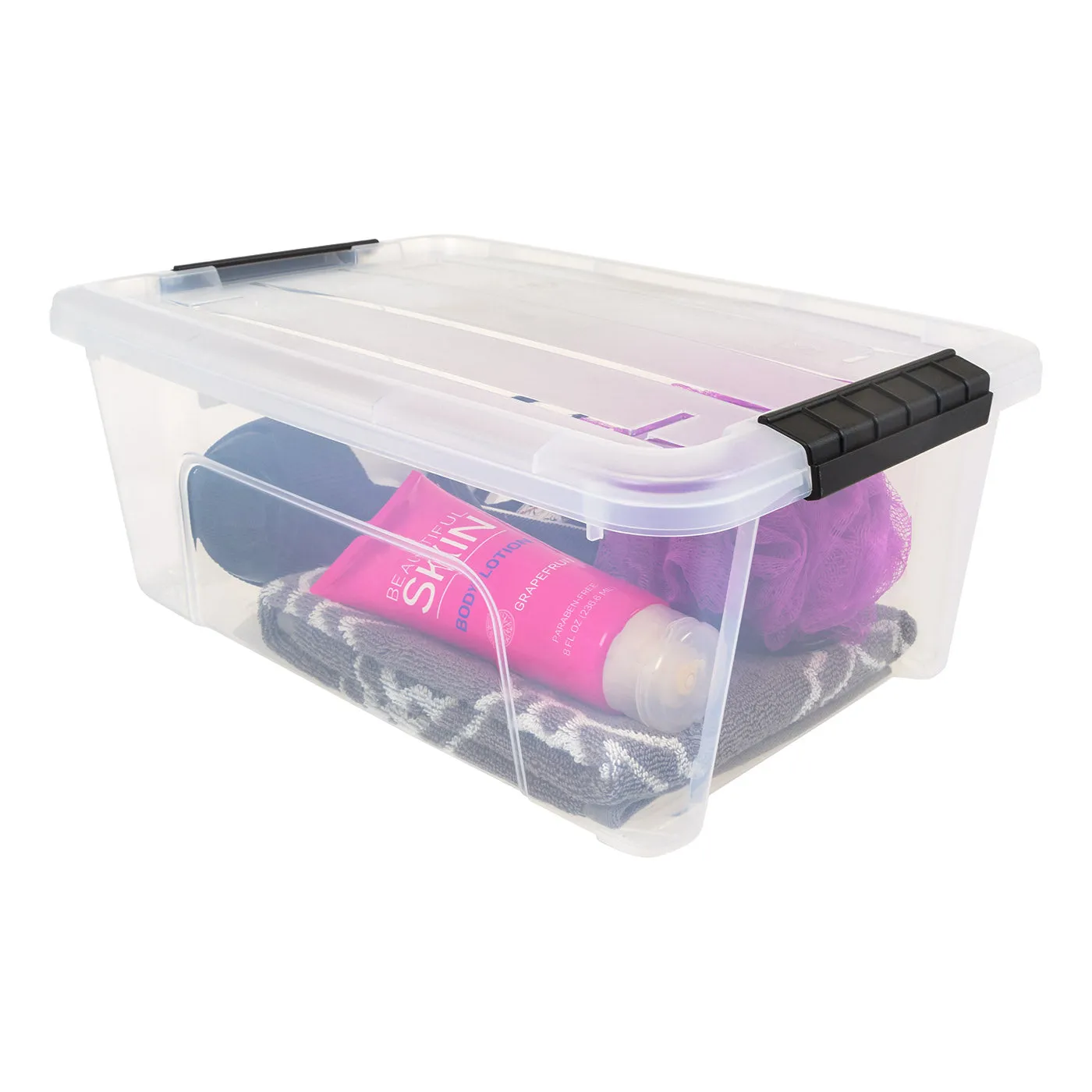 13.5 Qt. (3.3 Gal.) Clear Latch Box, Stackable Plastic Storage Bins with Lids, Set of 6