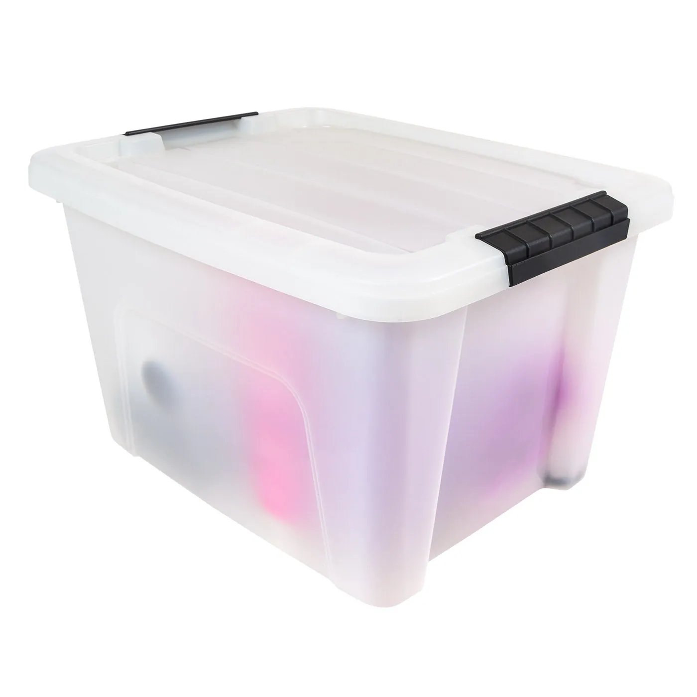 19 Qt. (4.75 Gal.) Pearl Latch Box, Stackable Plastic Storage Bins with Lids, Single Pk