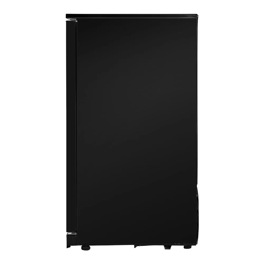 198L Double Door Bar Fridge, LED, Lock, Black - Devanti