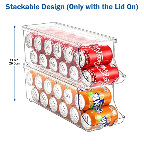 (2 Pack) Soda Can Organizer Dispenser for Refrigerator | Puricon