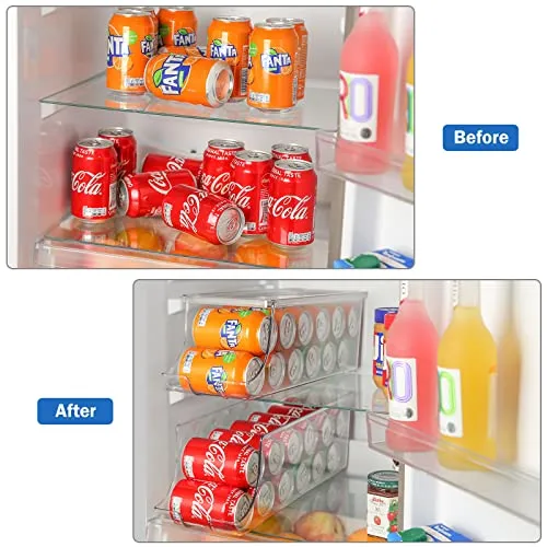 (2 Pack) Soda Can Organizer Dispenser for Refrigerator | Puricon