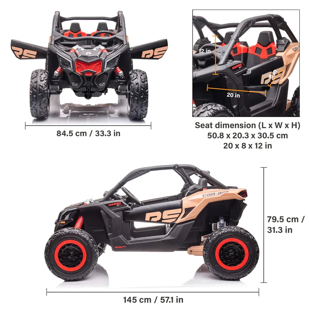 2025 | 2x24V Licensed CAN AM RS Maverick UTV Kids' Ride-On Car Large 2 Seater Buggy | 4x4 Upgraded | Leather Seats | Rubber Tires |  800Watts | Remote