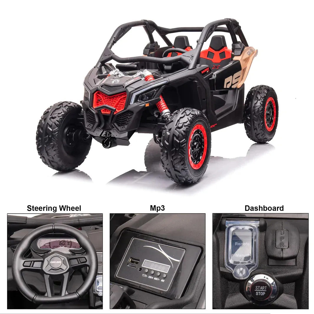 2025 | 2x24V Licensed CAN AM RS Maverick UTV Kids' Ride-On Car Large 2 Seater Buggy | 4x4 Upgraded | Leather Seats | Rubber Tires |  800Watts | Remote