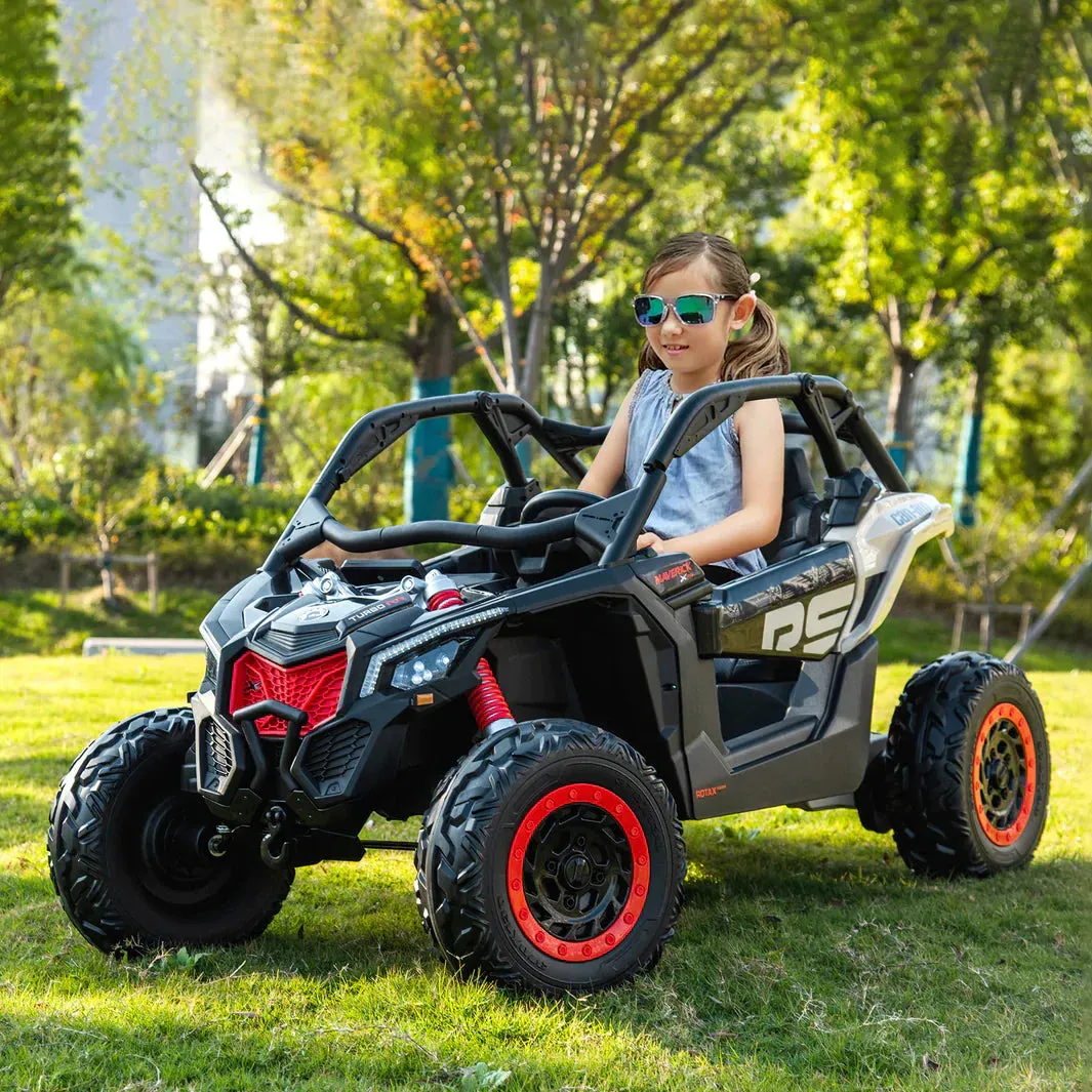 2025 | 2x24V Licensed CAN AM RS Maverick UTV Kids' Ride-On Car Large 2 Seater Buggy | 4x4 Upgraded | Leather Seats | Rubber Tires |  800Watts | Remote