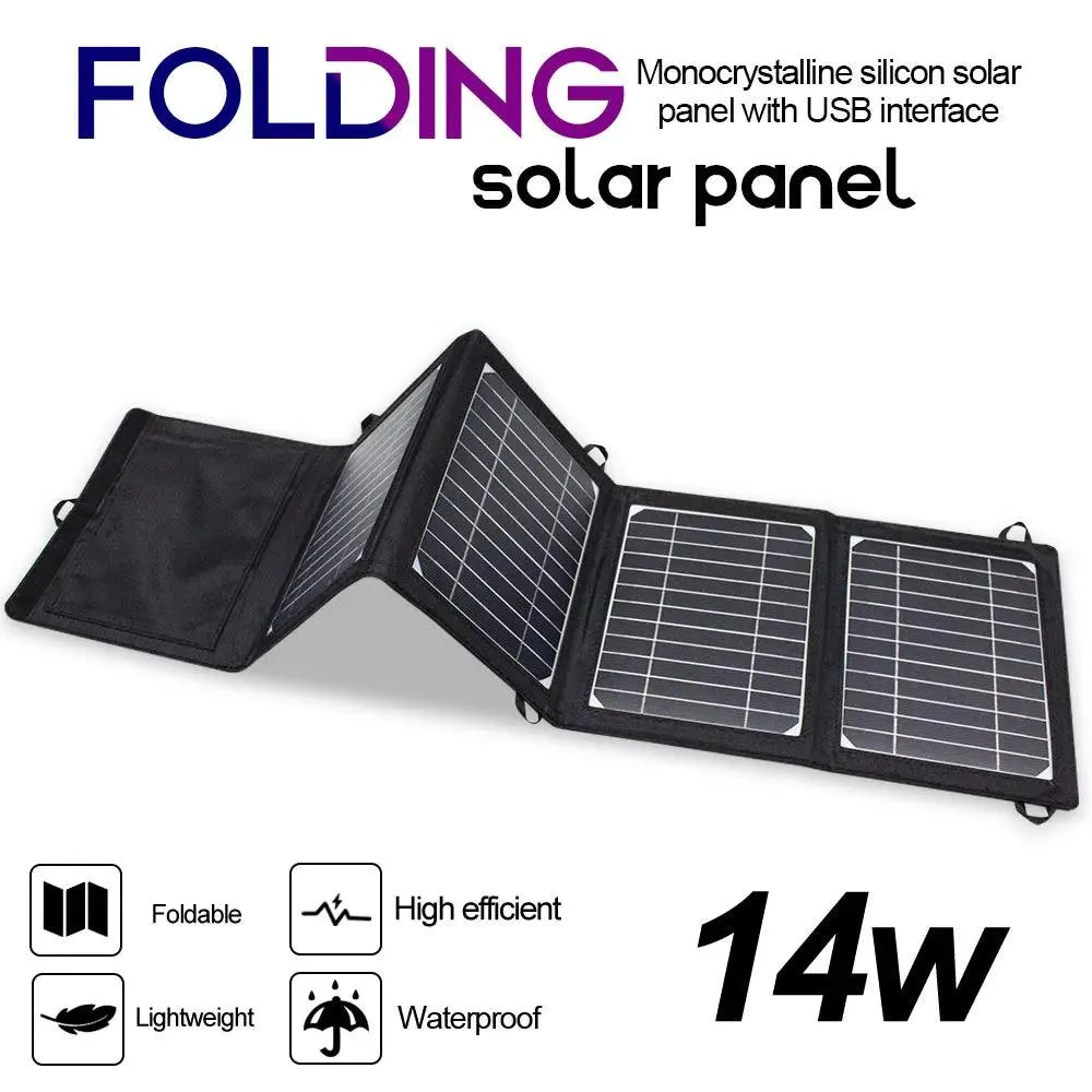 28W Portable Solar Panel Charger with Dual USB Ports - Foldable & Lightweight for Camping and Outdoor Adventures