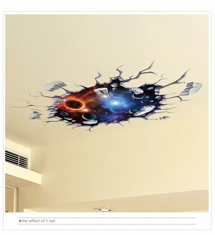 3D Universe Celestial Body Ceiling Floor Decals