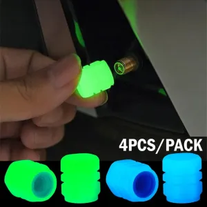 4pcs Luminous Fluorescent Night Glowing Valve Caps