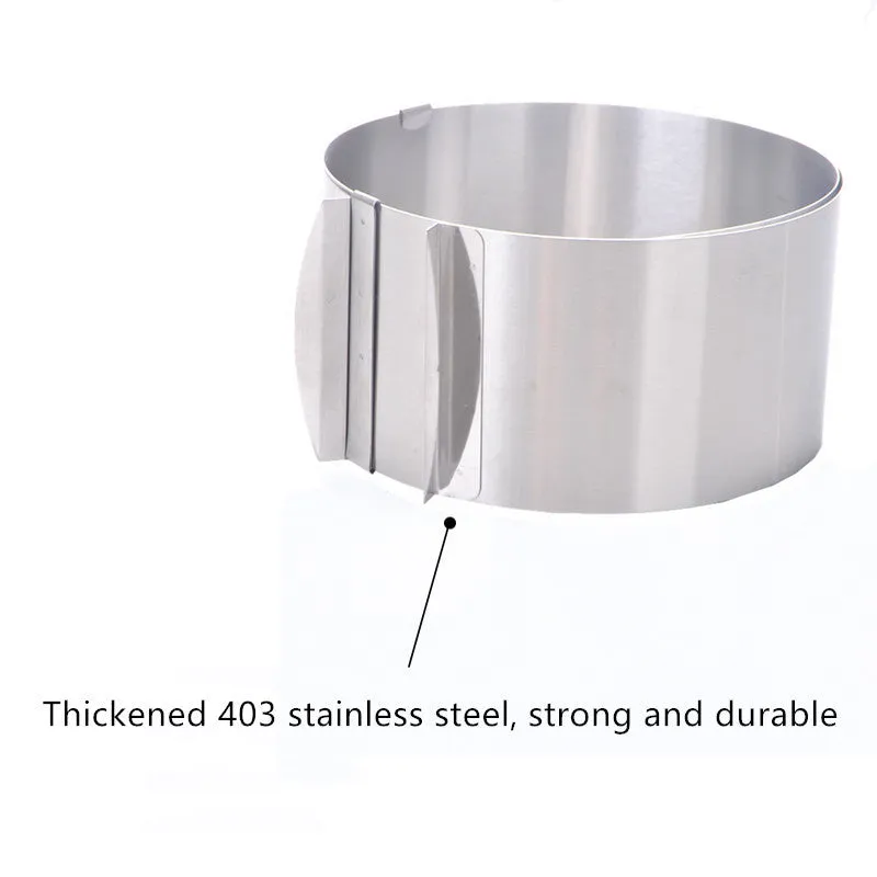 Adjustable stainless steel cake pan