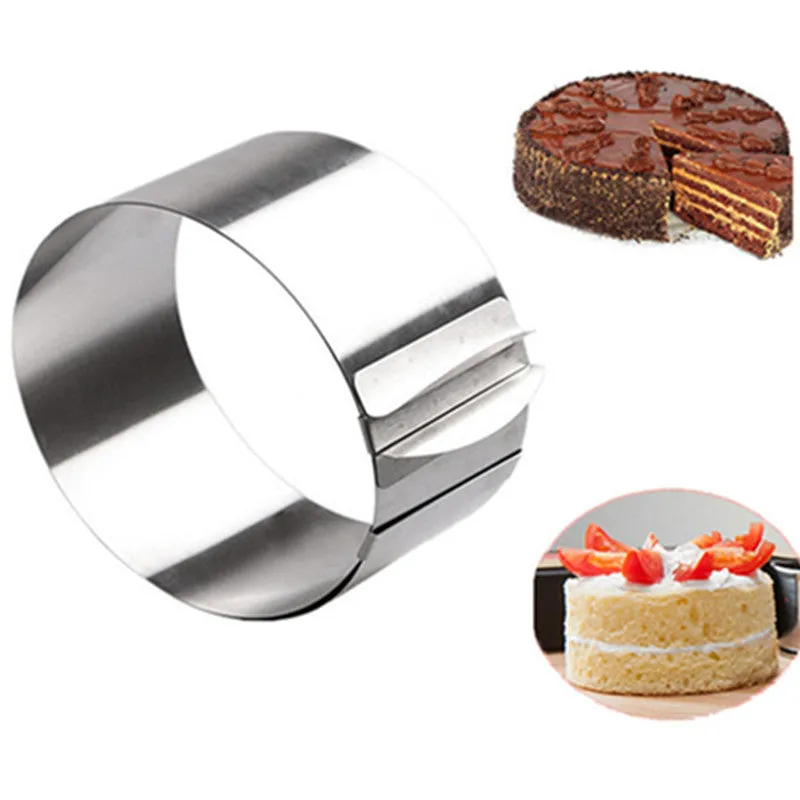 Adjustable stainless steel cake pan