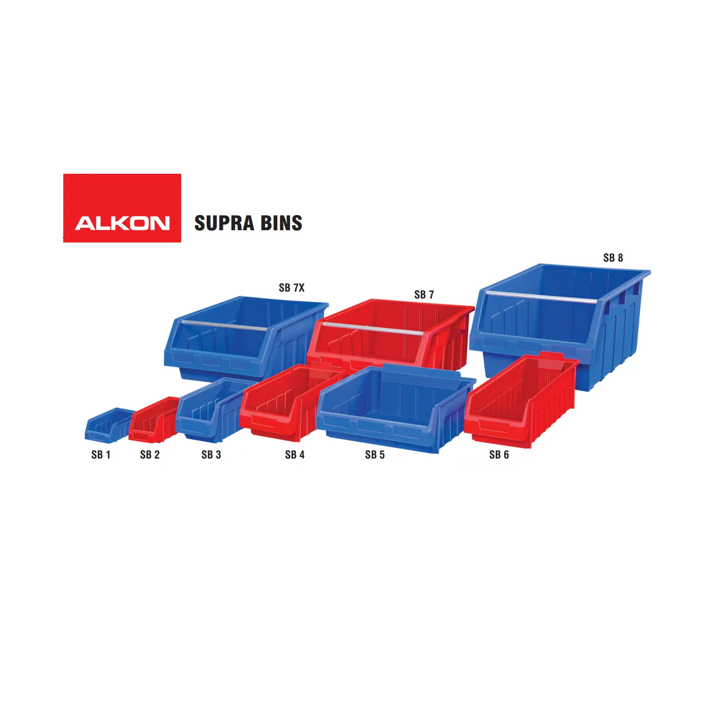 Alkon: SB 4 Supra Bin 290mm X 178mm X 143mm Blue/Red