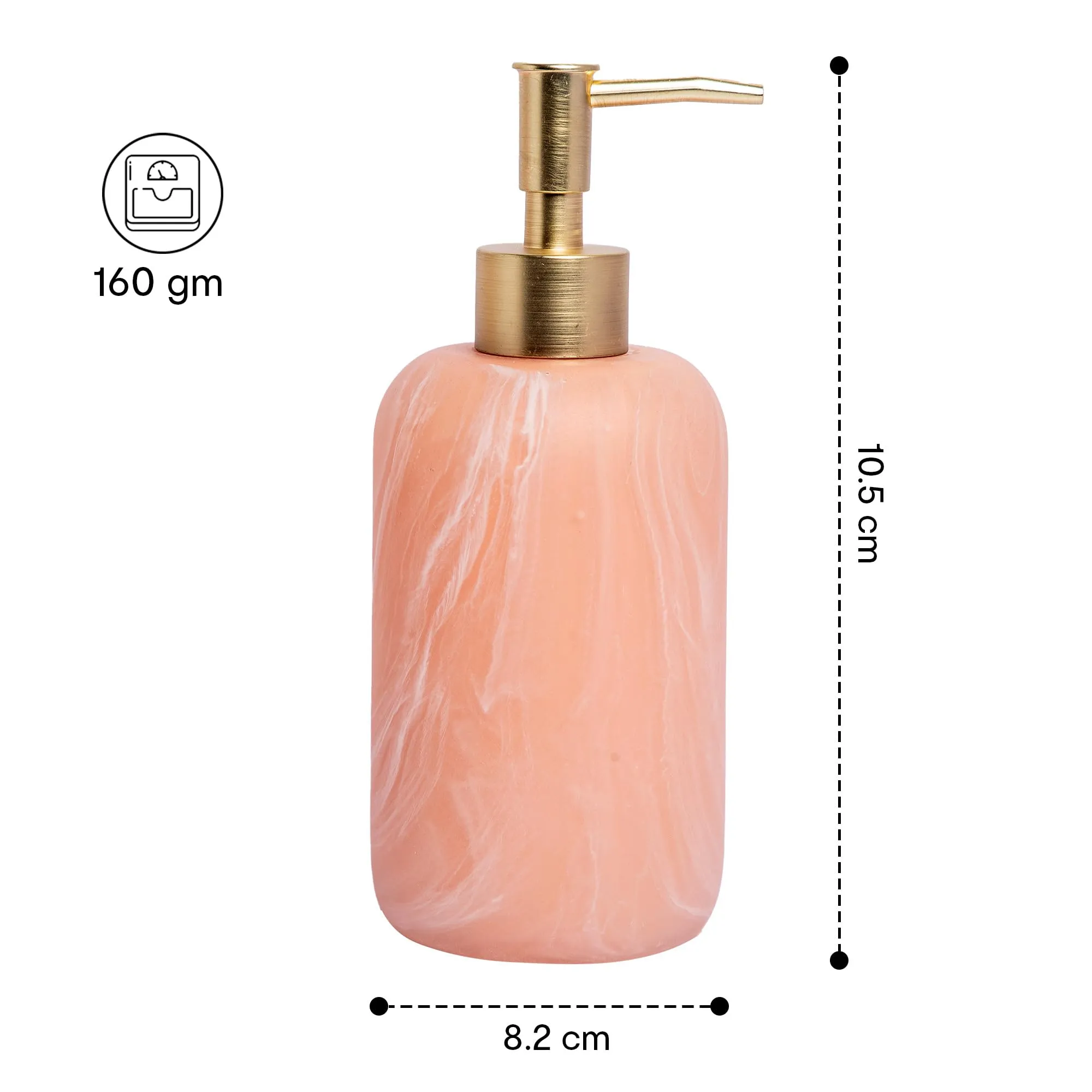 Anko Pink Resin Soap Dispenser - Stylish Bathroom Accessory | Decor | Pink, 19.5cm (H) x 7.8cm (Dia.)