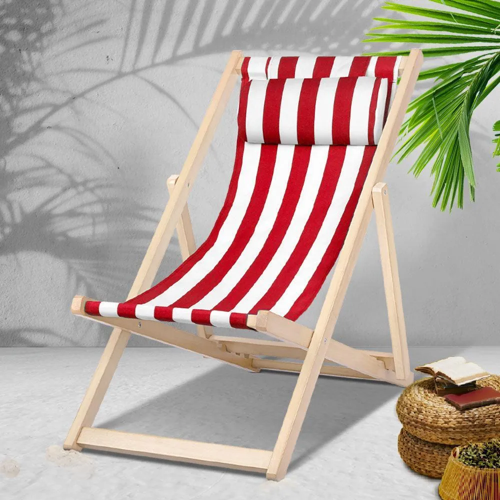 Artiss Outdoor Furniture Sun Lounge Chairs Deck Chair Folding Wooden Beach Patio