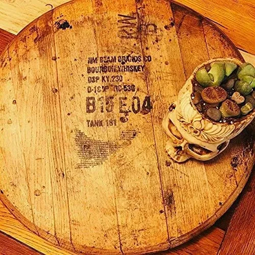 Bourbon Barrel Head - Authentic Distillery Stamped - Used to Age Spirits and Upcycled by WhiskeyMade - Beautiful Home Decoration - Made in the USA (Lazy Susan)