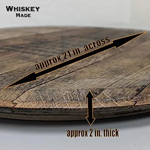 Bourbon Barrel Head - Authentic Distillery Stamped - Used to Age Spirits and Upcycled by WhiskeyMade - Beautiful Home Decoration - Made in the USA (Lazy Susan)