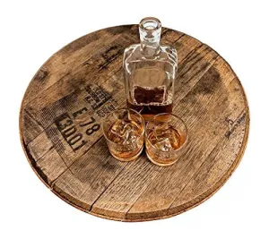 Bourbon Barrel Head - Authentic Distillery Stamped - Used to Age Spirits and Upcycled by WhiskeyMade - Beautiful Home Decoration - Made in the USA (Lazy Susan)