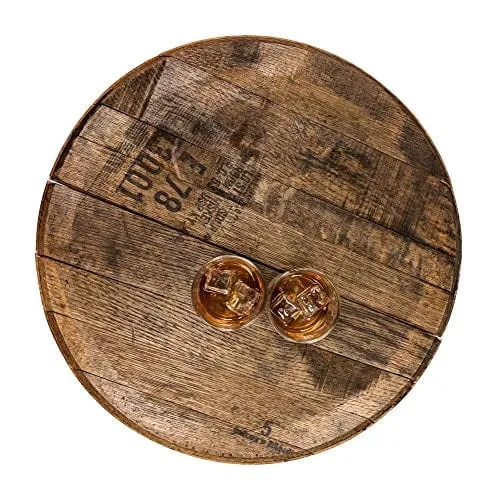 Bourbon Barrel Head - Authentic Distillery Stamped - Used to Age Spirits and Upcycled by WhiskeyMade - Beautiful Home Decoration - Made in the USA (Lazy Susan)