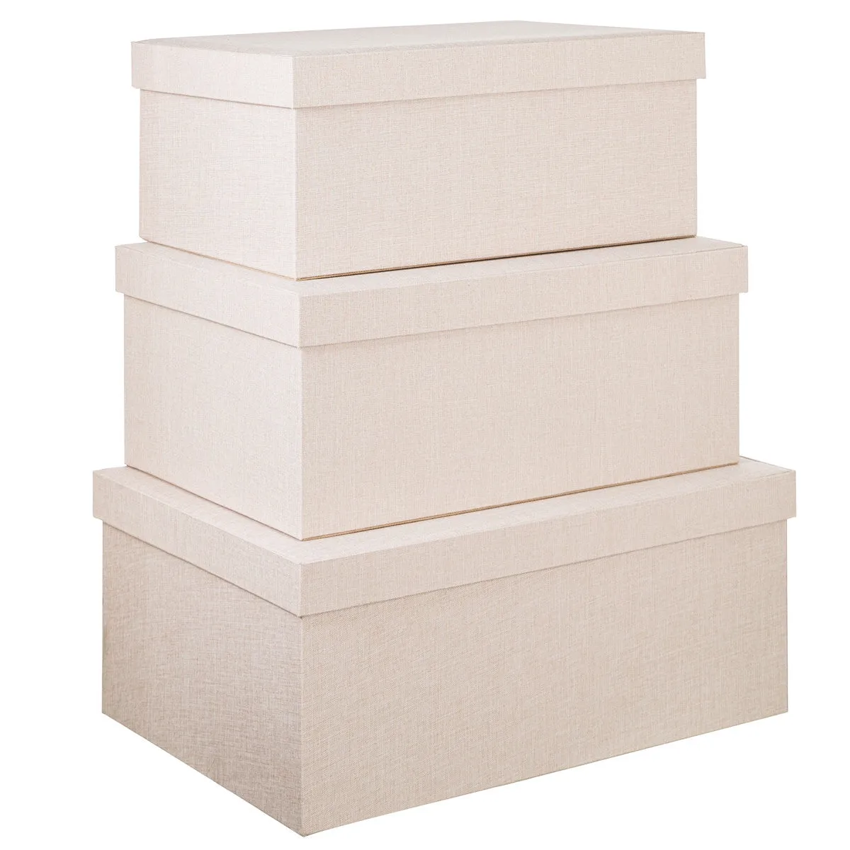 Boxes with lids, Set of 3 - Twilight Linen  (Wholesale)