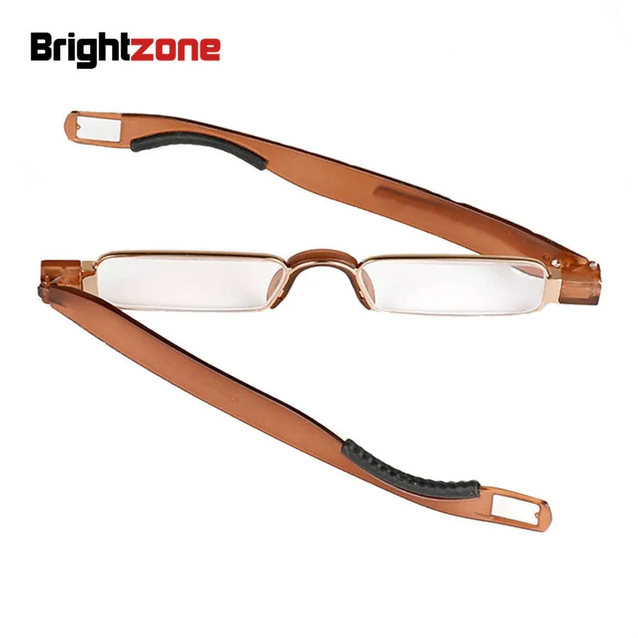 Brightzone Unisex Full Rim Alloy Square Folding Reading Glasses