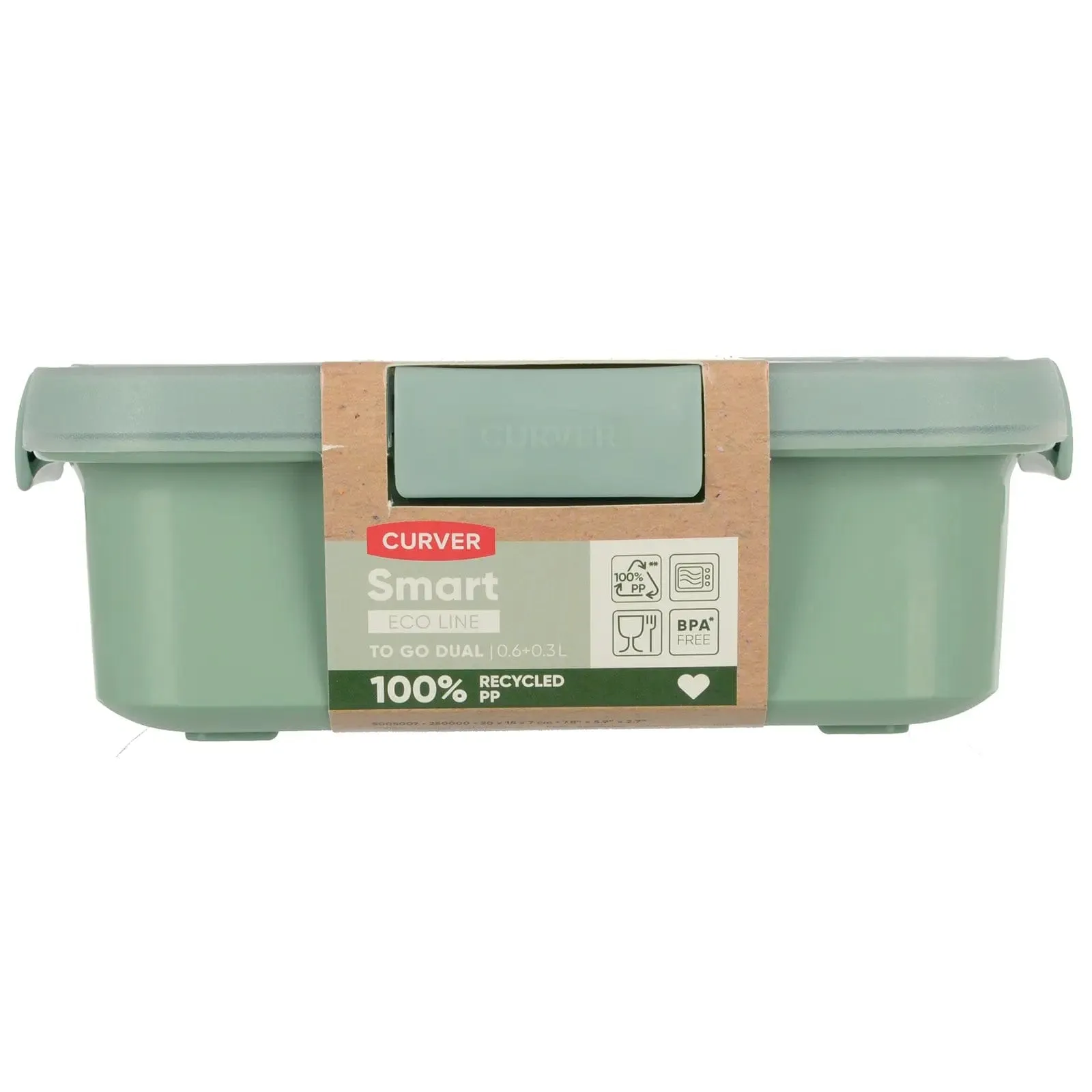 Curver Lunch to Go Dual Food Storage Container 2 Sections 0.9L