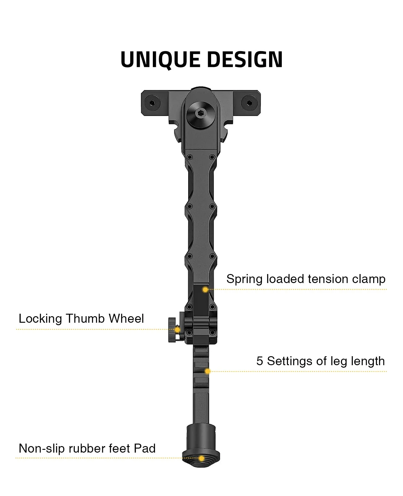 CVLIFE 7.5-9 Inches Rifle Bipod for M-Rail with Two Point Rifle Sling