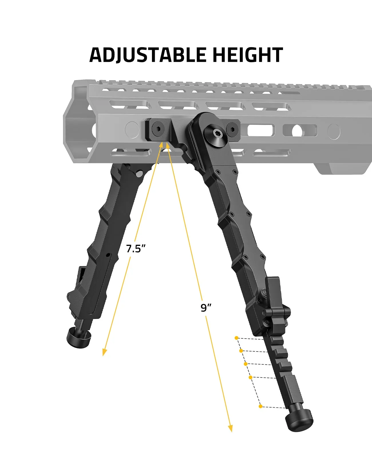 CVLIFE 7.5-9 Inches Rifle Bipod for M-Rail with Two Point Rifle Sling