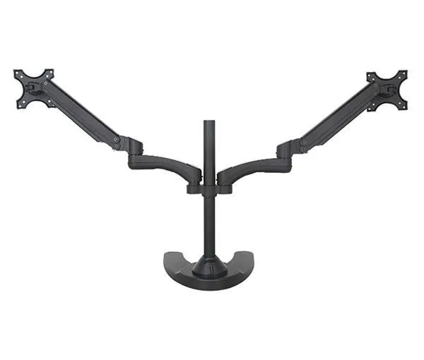 Dual Monitor Stand Monitor Mount, Fits 13 to 27 Inch Computer Screens Free Standing, Tilt/Swivel/Height Adjustable Arms, VESA Compatible, Black (2MSFG)