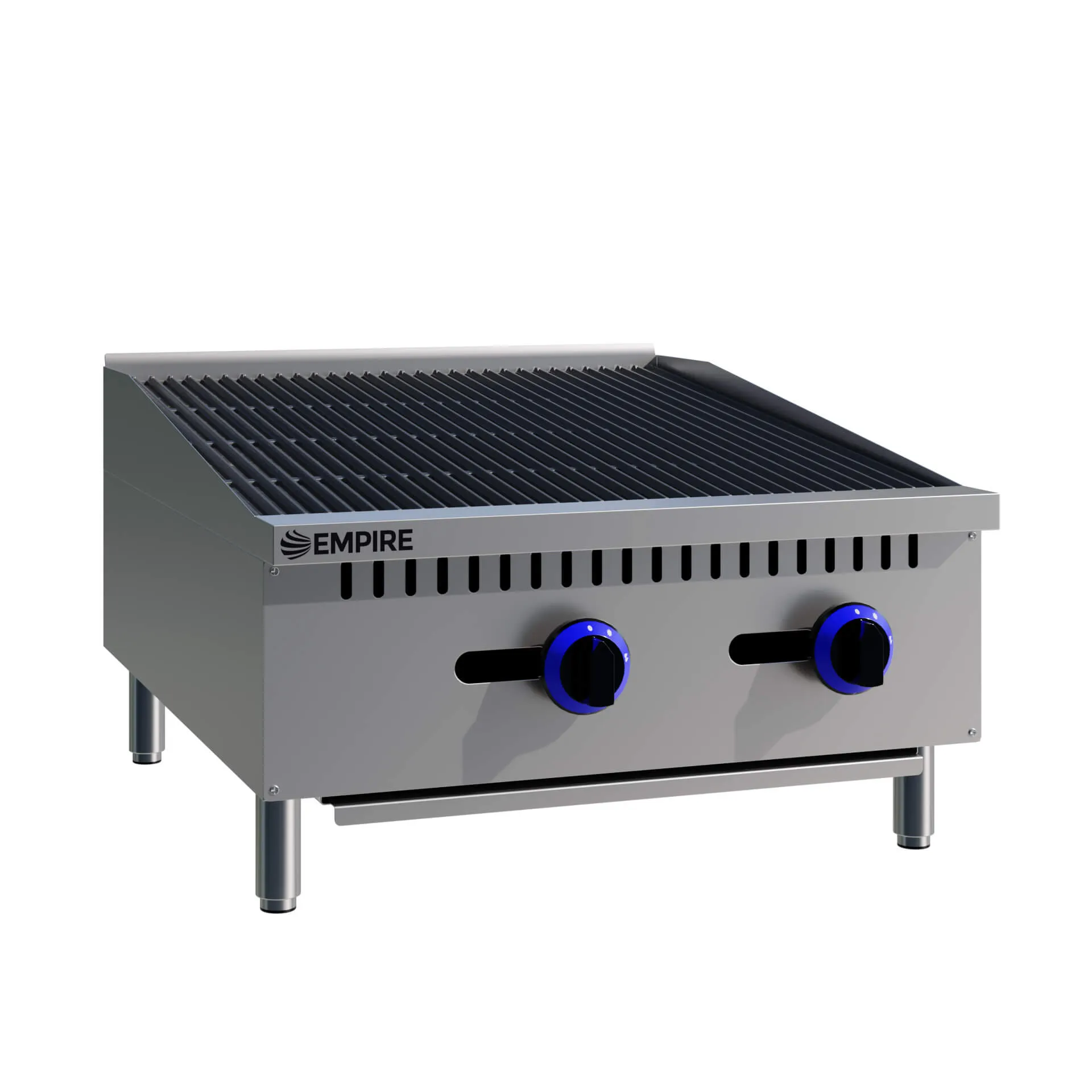 Empire 2 Burner Gas Countertop Chargrill Charbroiler 600mm Wide - EMP-RFS-24-R-OZ