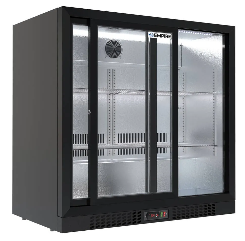 Empire Premium Double Door Low Profile 208 Litre Bottle Cooler Sliding Doors - CL-210SC-EE