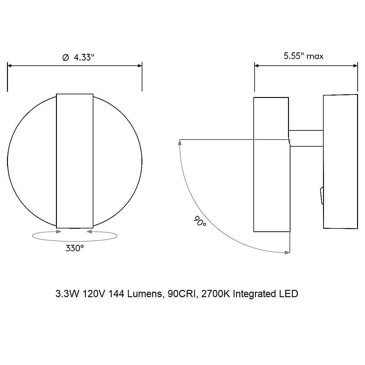 Enna Surface Round LED Wall Sconce