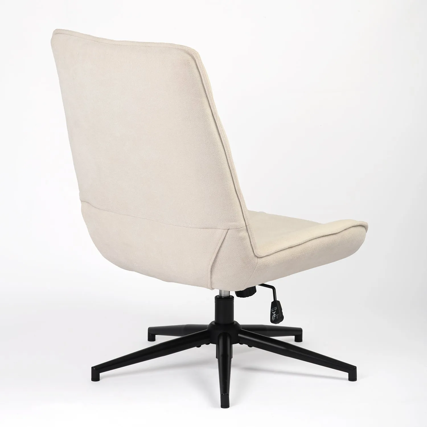 Ergonomic Swivel Office Chair - Beige Chenille Upholstery with Adjustable Height, High Backrest, and Padded Seat, Modern Design