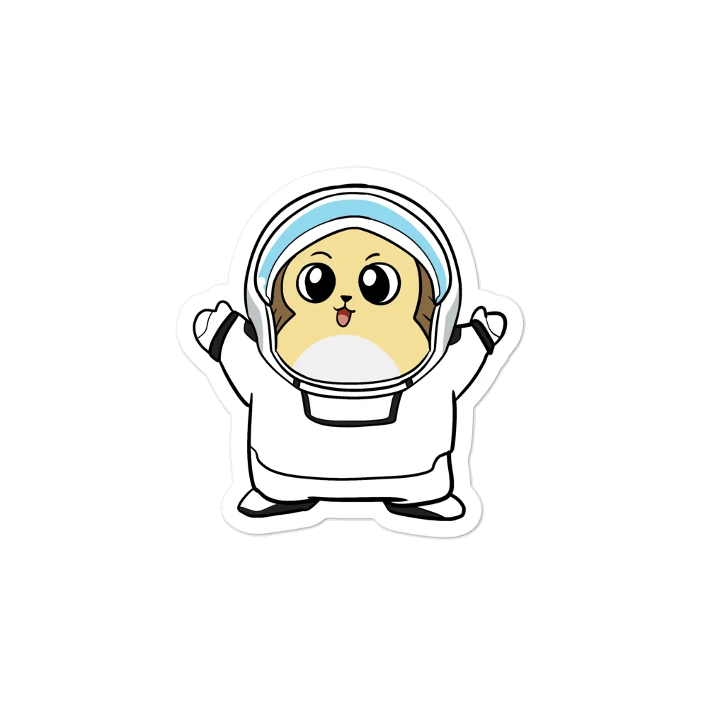 Freedom in Space Cartoon - Bubble-free stickers