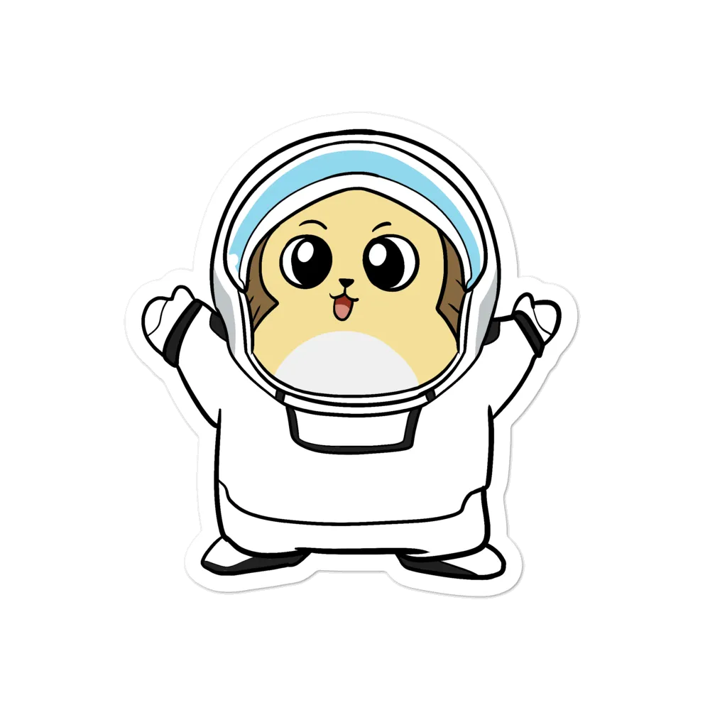 Freedom in Space Cartoon - Bubble-free stickers