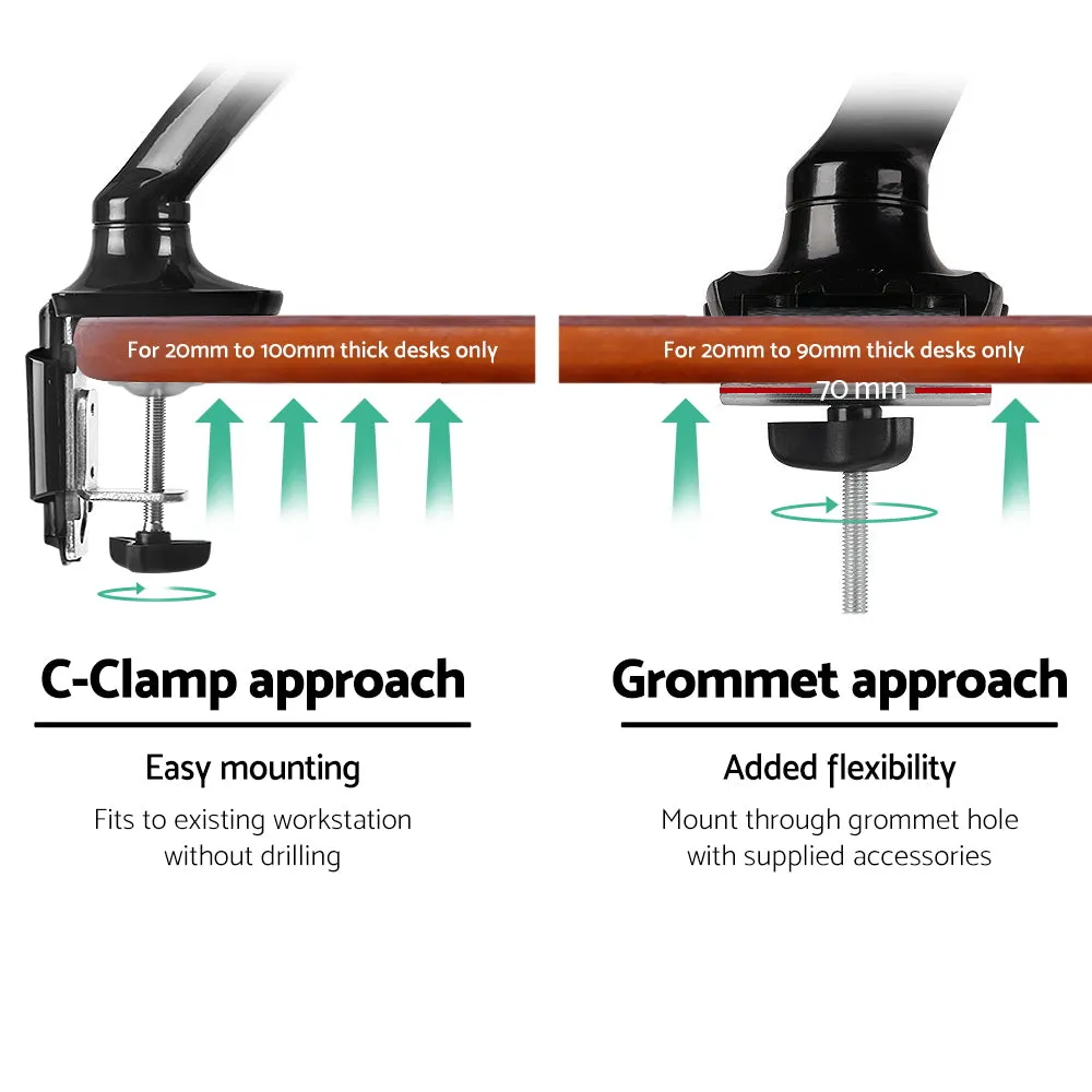 Fully Adjustable Single Monitor Arm Stand, Gas Spring - Artiss