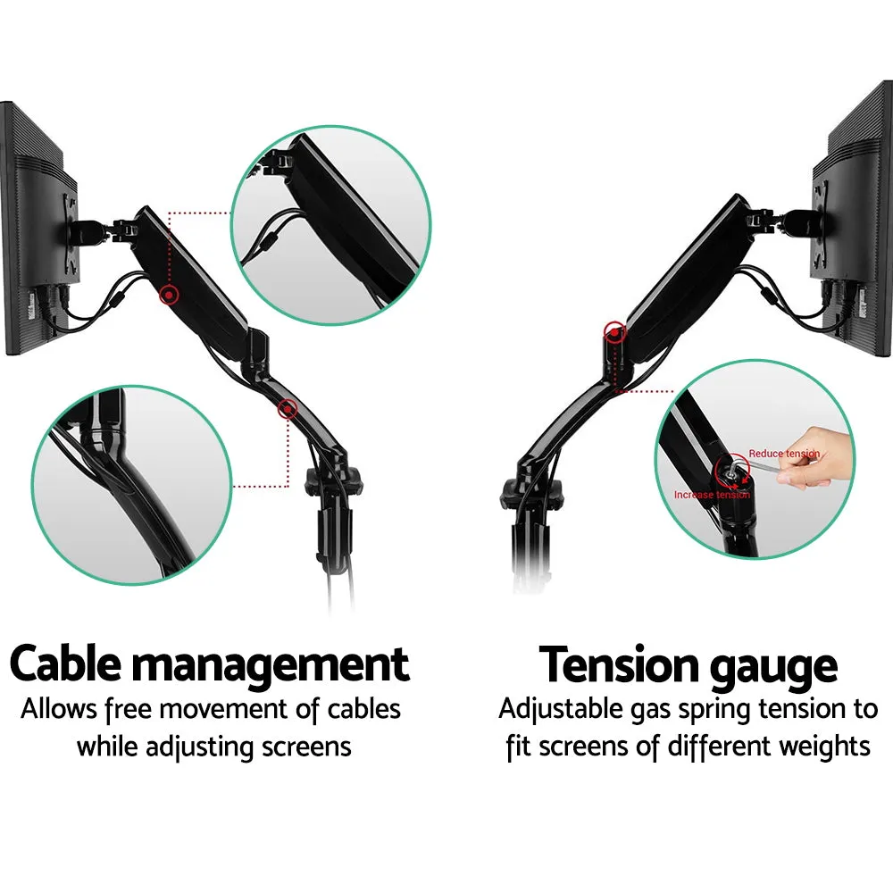 Fully Adjustable Single Monitor Arm Stand, Gas Spring - Artiss