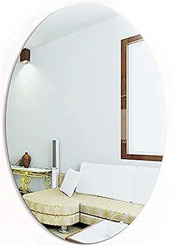 GAKSON Oval Shape Adhesive Mirror Sticker for on Tiles Bathroom Bedroom Living Room Basin Mirror Home Bathroom Wall Mirror Stickers Unbreakable Plastic Wall Mirror 20 * 30 (1, 30X20)