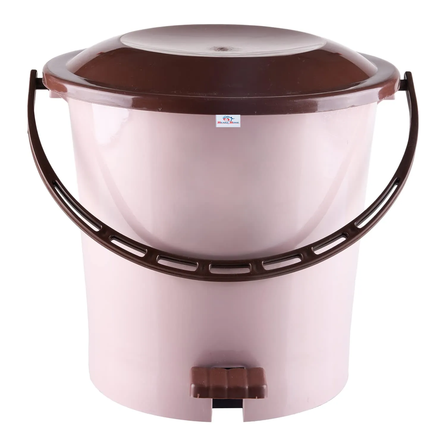 Heart Home Pedal Dustbin|Plastic Pedal Dustbin|Kitchen Waste Paper Bin|Dustbin For Bedroom|5 Liter Dustbin (Peach)