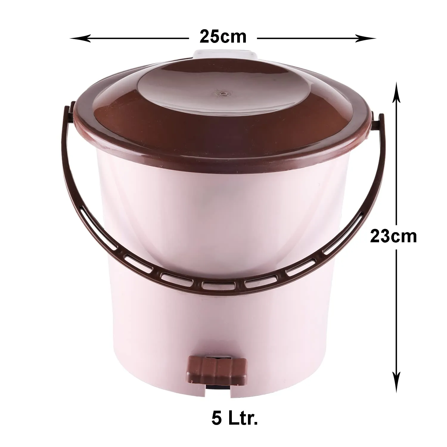 Heart Home Pedal Dustbin|Plastic Pedal Dustbin|Kitchen Waste Paper Bin|Dustbin For Bedroom|5 Liter Dustbin (Peach)