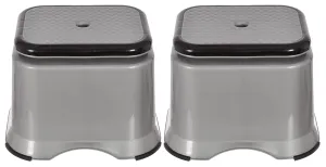 Heart Home Ultra 10 Multiuses Portable, Lightweight, Strong, Durable Plastic Bathroom/Step/Sitting Stool, Patla- (Grey)-46HH0147, Standard