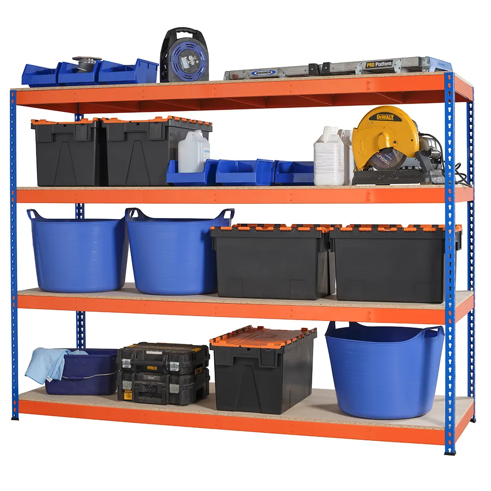 Heavy Duty Industrial Shelving Unit 4 Levels 2200mm High - Select Your Size | 400KG's UDL Per Shelf