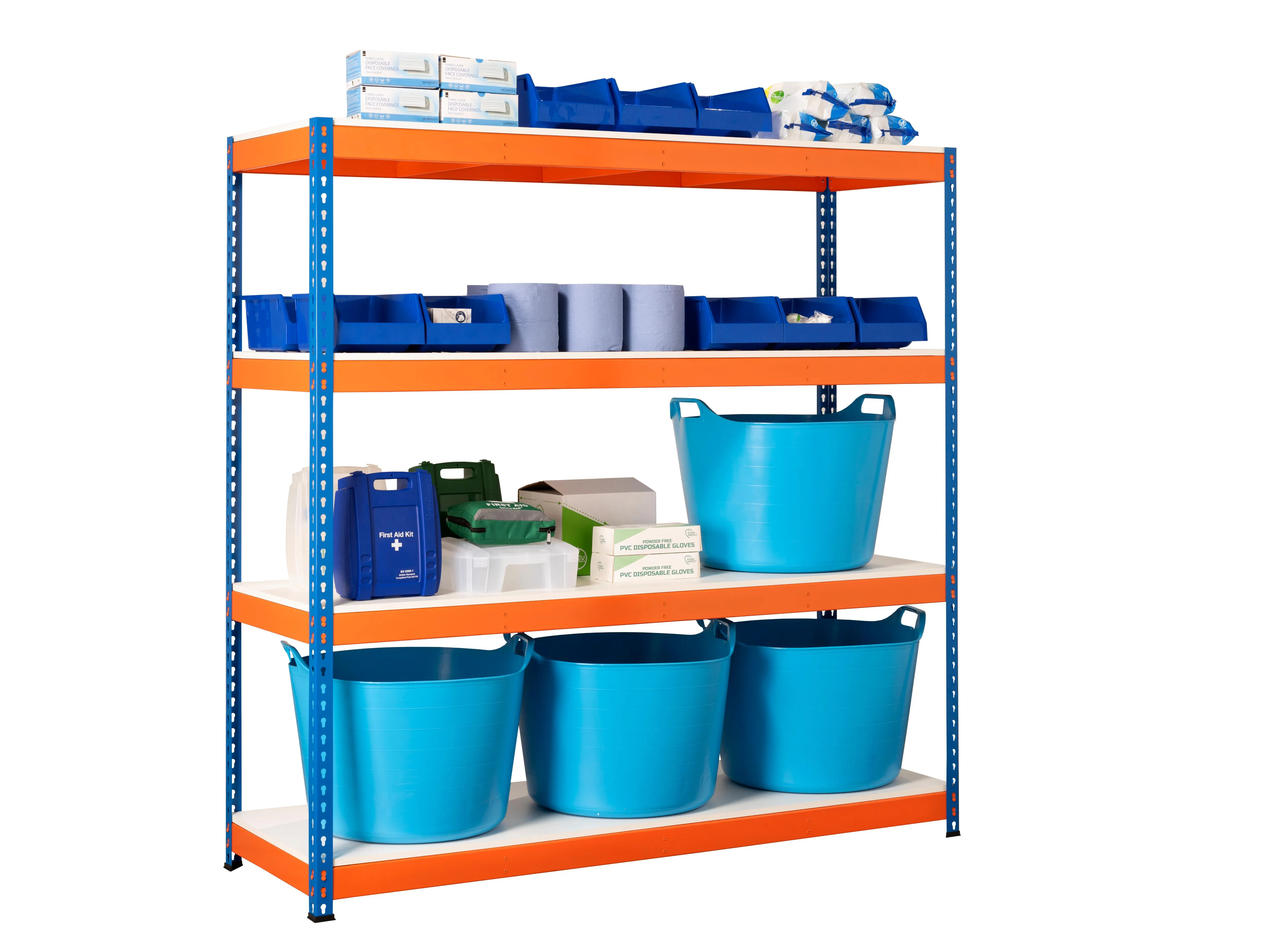 Heavy Duty Industrial Shelving Unit 4 Levels 2200mm High - Select Your Size | 400KG's UDL Per Shelf