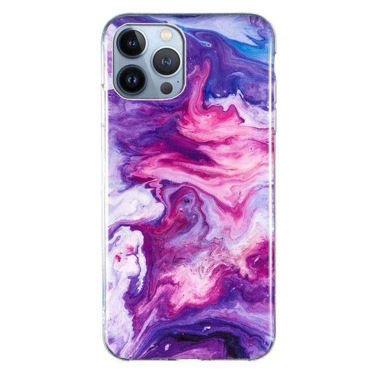 IMD Marble TPU Phone Case For iPhone 15 Pro Max