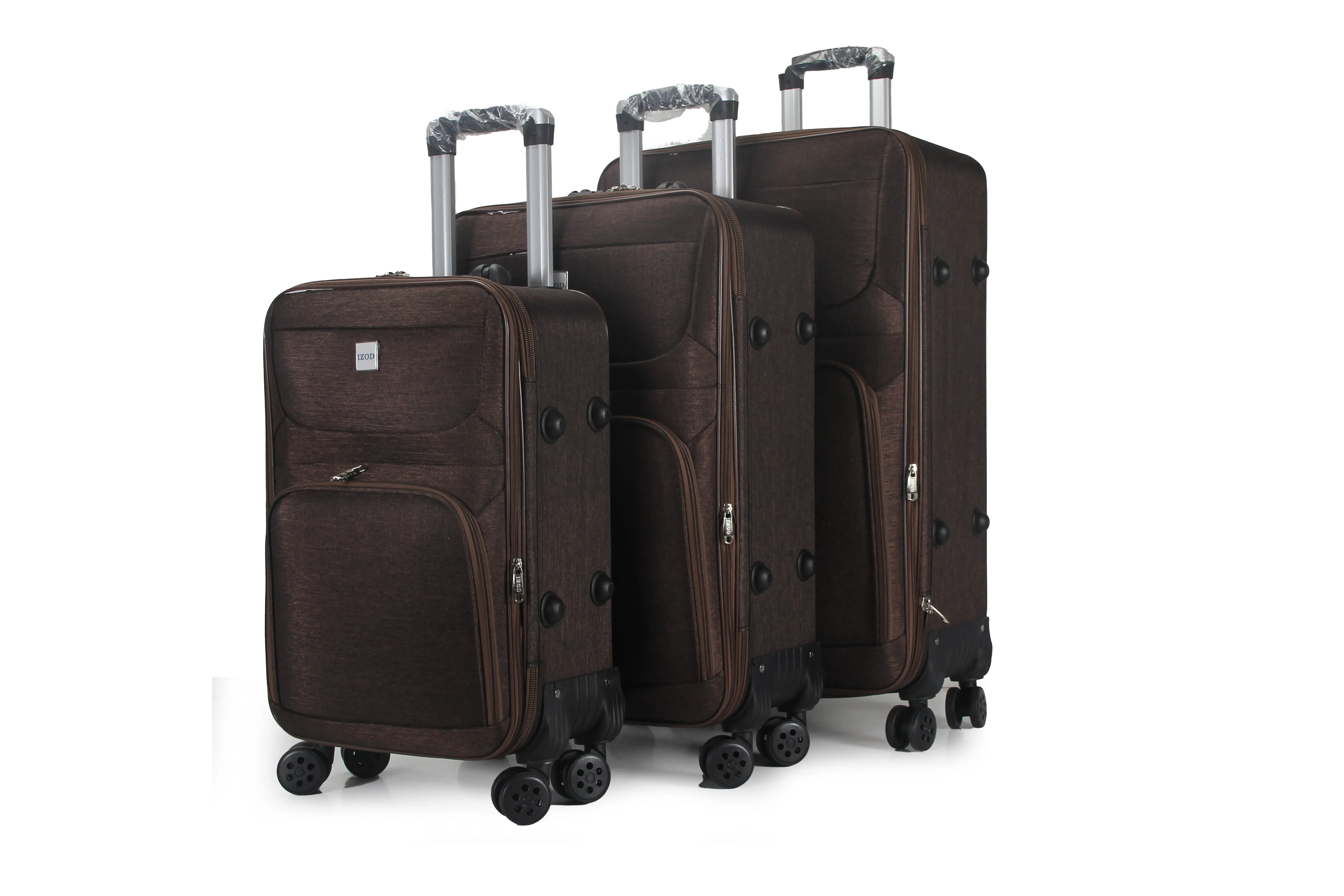 IZOD Zane Soft Shell Lightweight Expandable 360 Dual Spinning Wheels Combo Lock 28", 24", 20" 3 Piece Luggage Set