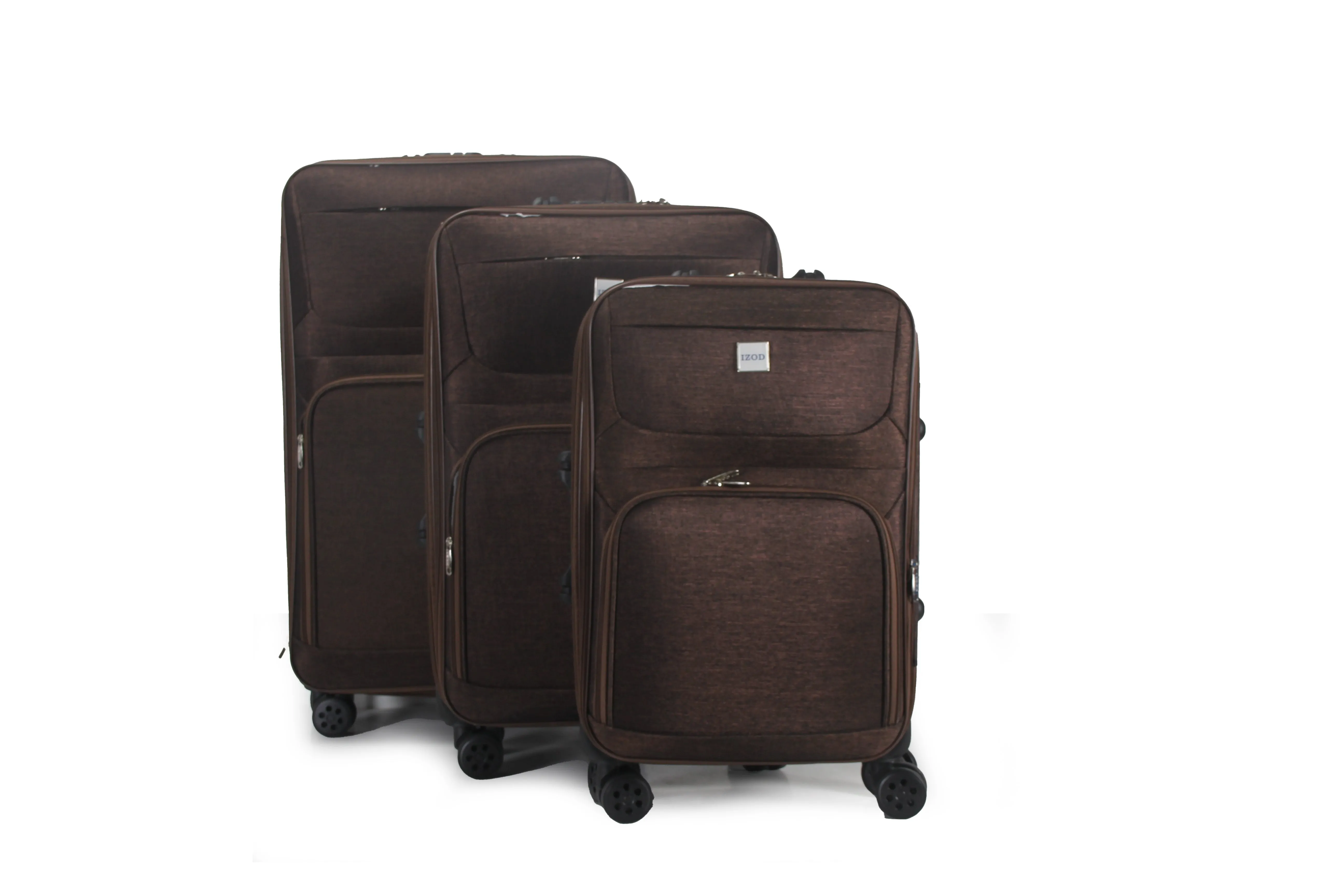 IZOD Zane Soft Shell Lightweight Expandable 360 Dual Spinning Wheels Combo Lock 28", 24", 20" 3 Piece Luggage Set