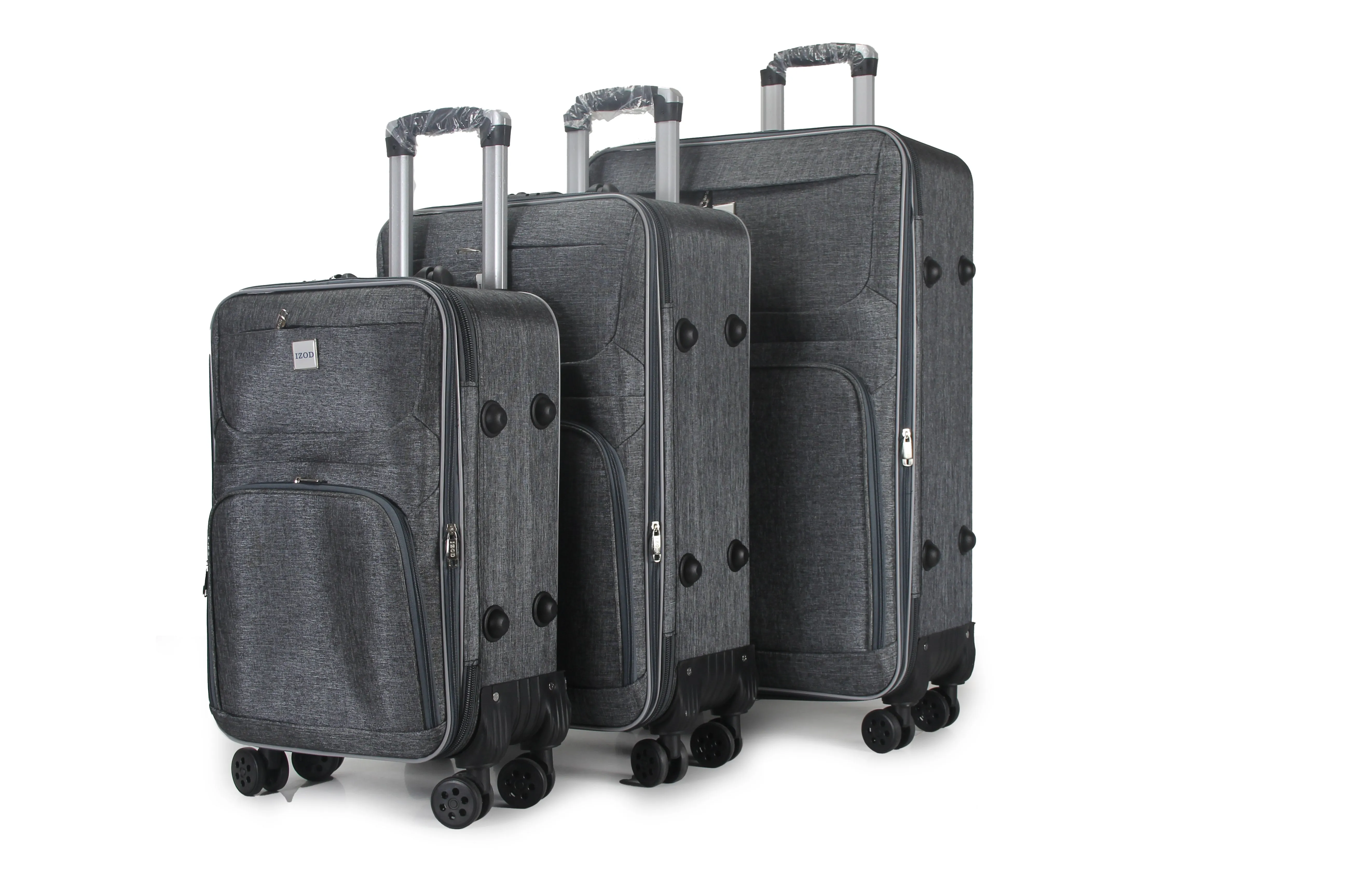 IZOD Zane Soft Shell Lightweight Expandable 360 Dual Spinning Wheels Combo Lock 28", 24", 20" 3 Piece Luggage Set