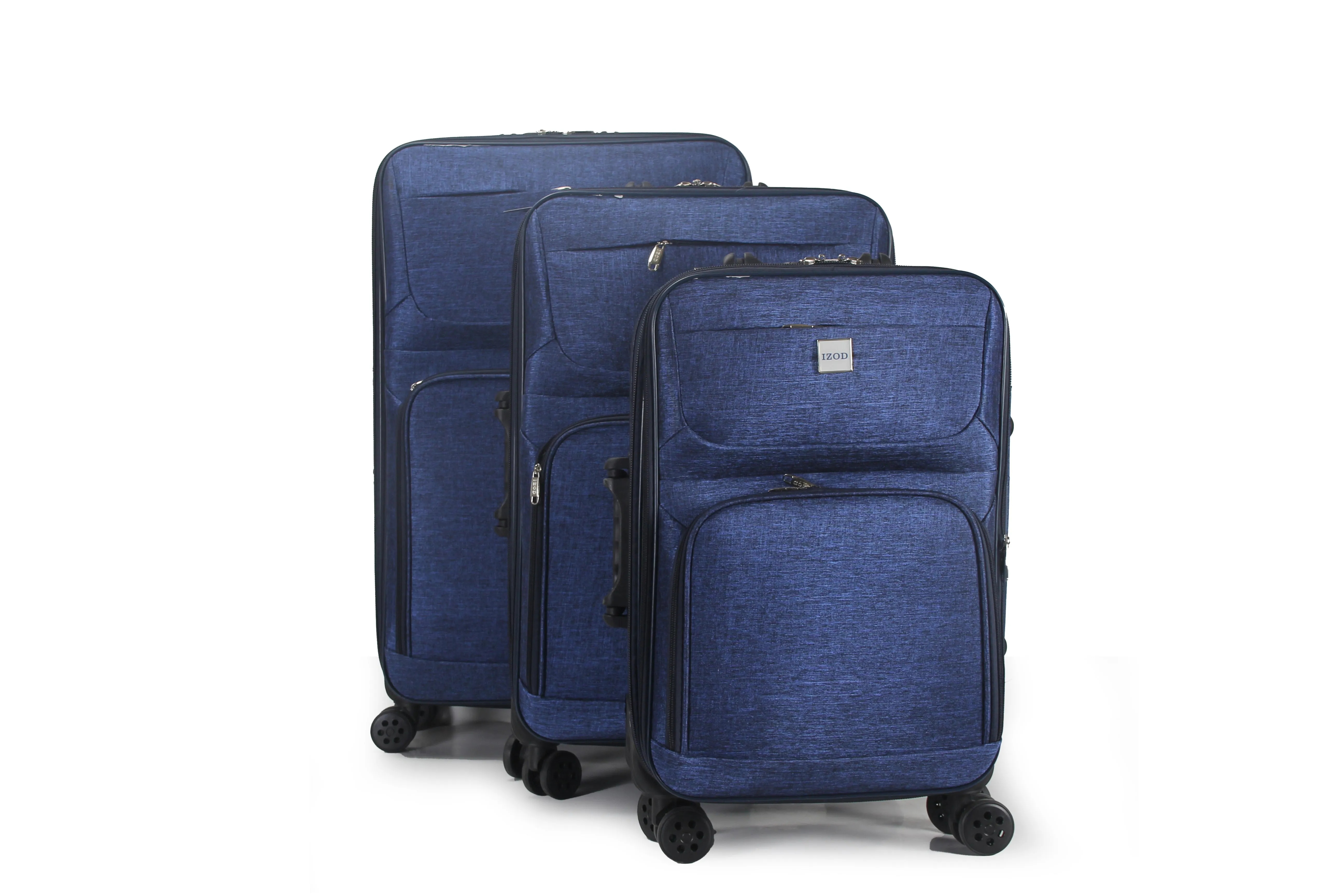 IZOD Zane Soft Shell Lightweight Expandable 360 Dual Spinning Wheels Combo Lock 28", 24", 20" 3 Piece Luggage Set