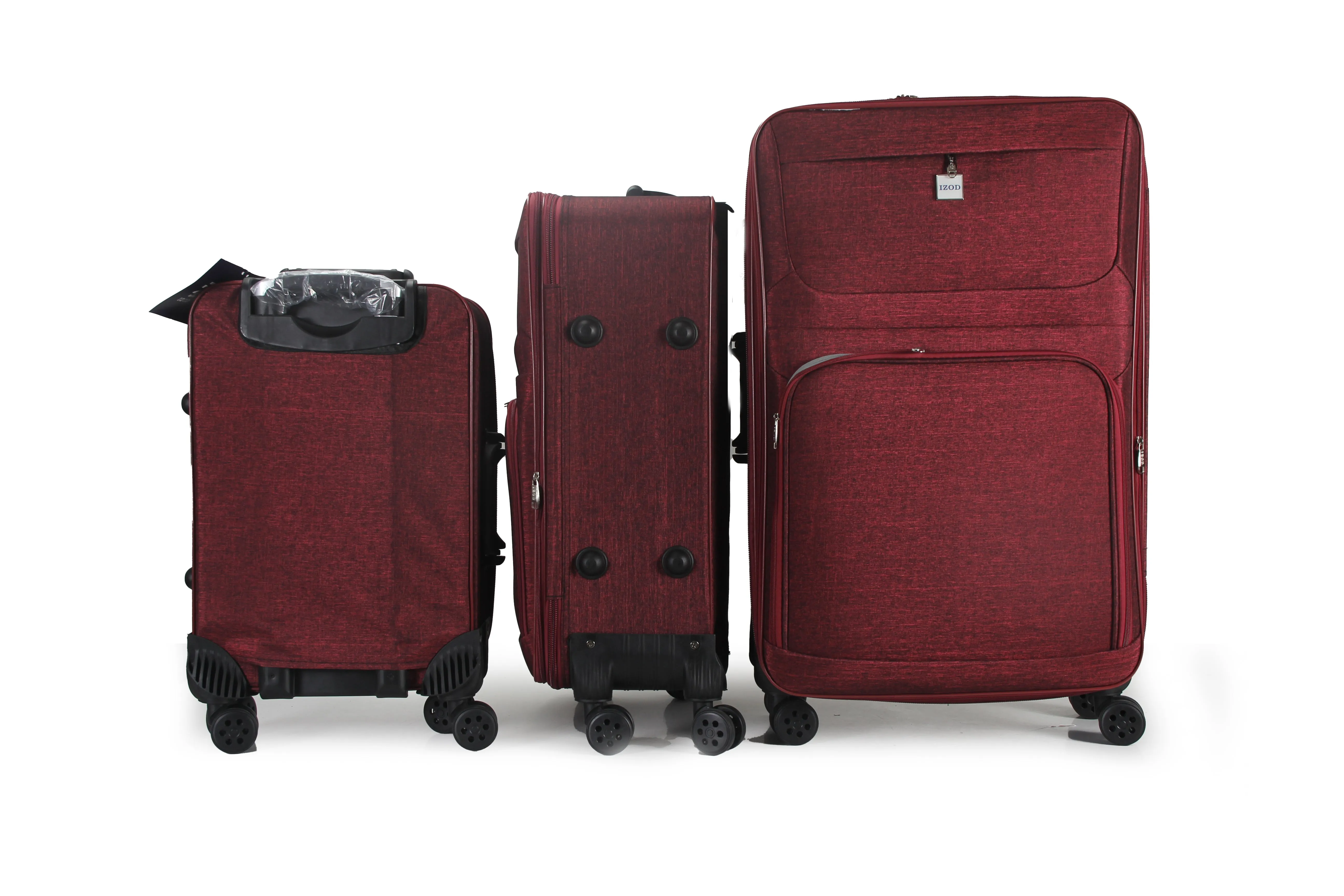 IZOD Zane Soft Shell Lightweight Expandable 360 Dual Spinning Wheels Combo Lock 28", 24", 20" 3 Piece Luggage Set